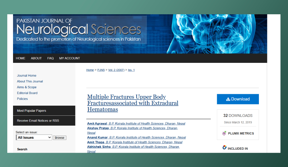 Multiple fractures upper body fractures associated with extradural hematomas